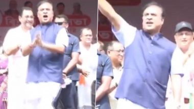 Himanta Biswa Sarma Dances at Nagaon Rally, Urges Voters to Back BJP in Bypoll (Video)
